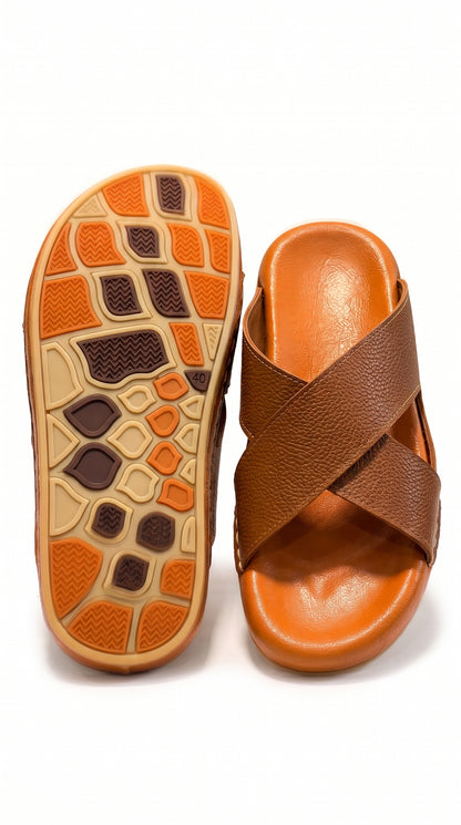 Bakhtar Signature Cross Strap Sandal, The Art of Leather