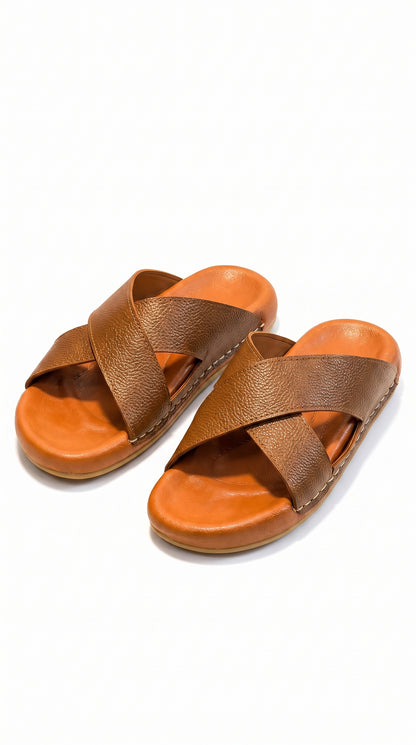 Bakhtar Signature Cross Strap Sandal, The Art of Leather