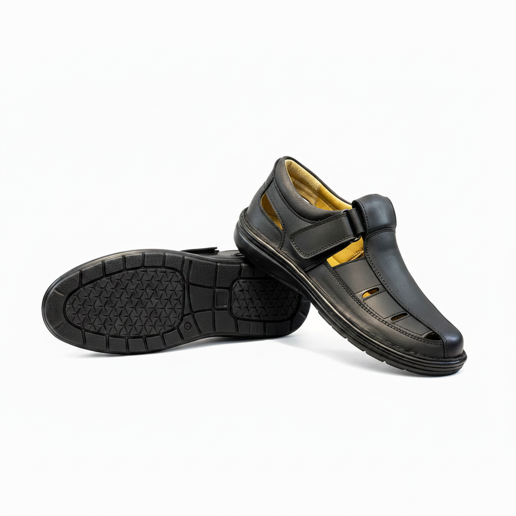 Black Toe Sandal Pair
