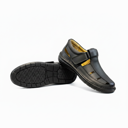 Black Toe Sandal Pair