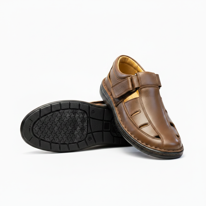 Brown Toe Sandal Pair