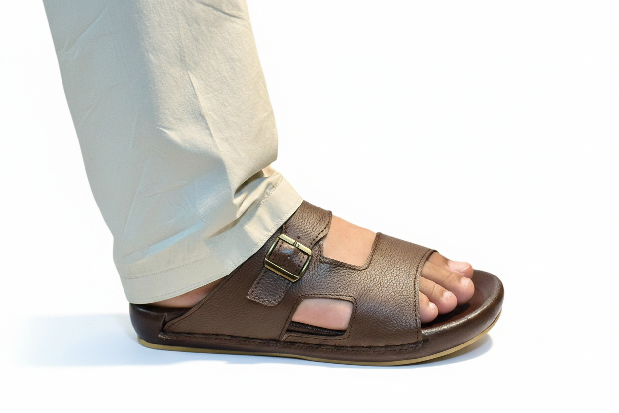 Bakhtar Royal Leather Buckle Sandal, The Art of Leather