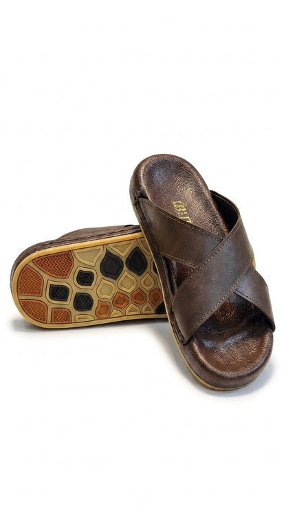 Bakhtar Signature Cross Strap Sandal, The Art of Leather